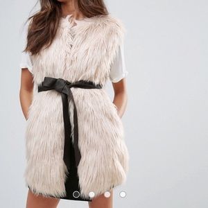 Urban Bliss Faux Fur Vest With Belt